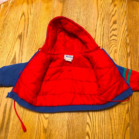 Vintage Dinosaur Child’s Winter Coat, Blue and Red - 24M - Picture 2 of 6